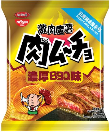 Nissin Koikeya Foods Nikumucho Rich BBQ Flavour Potato Chips 25g